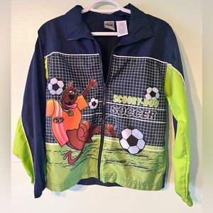 Cartoon Network Scooby-Doo! Wear Soccer Graphic Zip-Up Vintage Jacket.  Y 12/14.